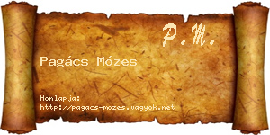 Pagács Mózes névjegykártya
