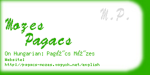 mozes pagacs business card